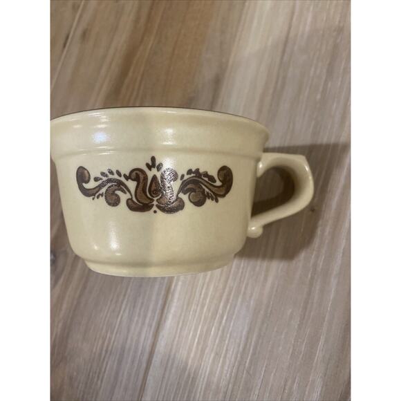 Pfaltzgraff Village Pattern Coffee With Saucer Set Of 4 Castle Mark 6-1 Vintage - Picture 4 of 11